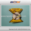 Cheap Metal Baseball Pins/gold Plated Baseball Badge 